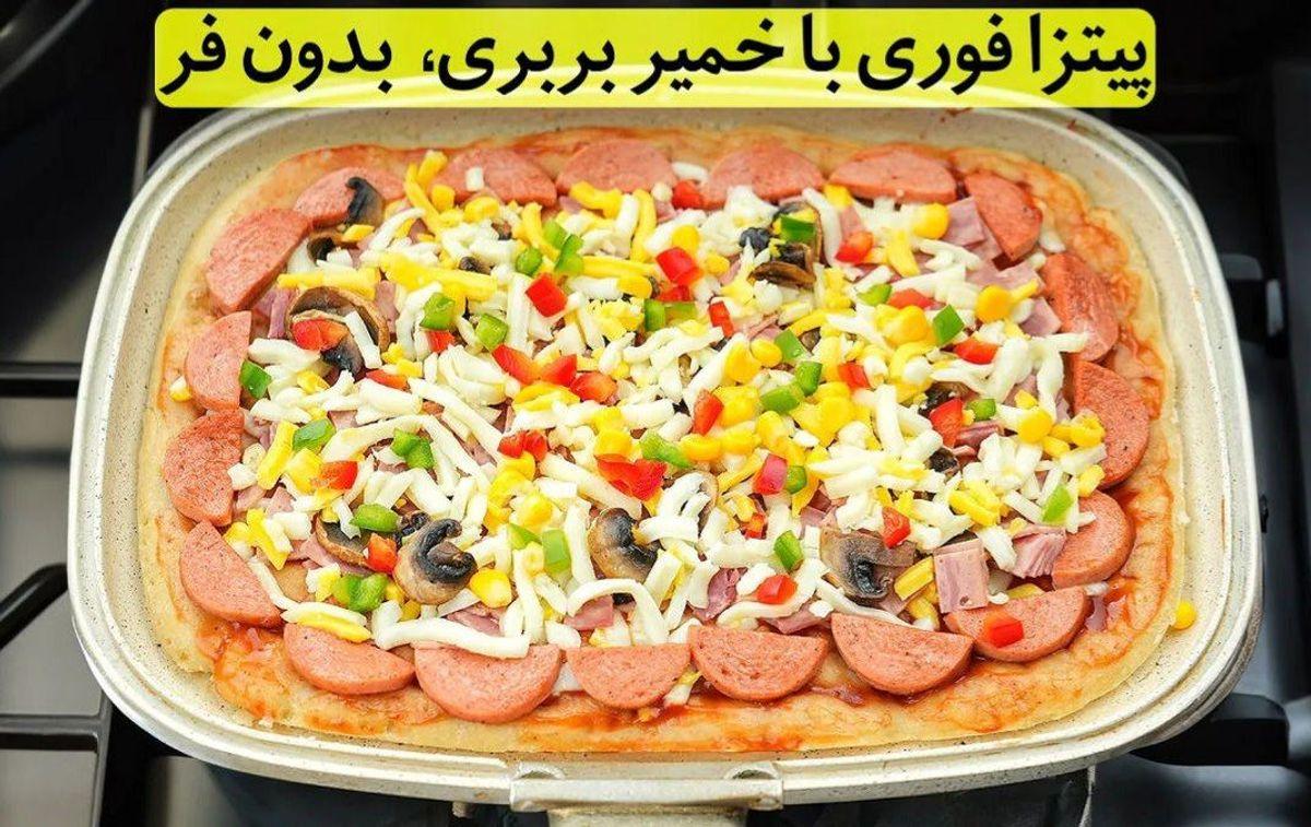 آموزش کامل تهیه پیتزا خانگی با خمیر نان بربری: روشی سریع و بدون نیاز به فر